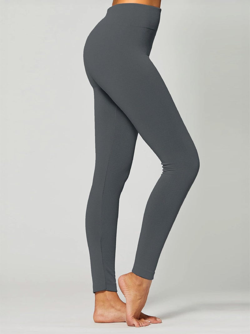Conceited Fleece Lined Leggings Women - Warm - Winter - Women's Tights - Available in Plus Size - Cable - Large - X-Large Charcoal Grey - Image 5